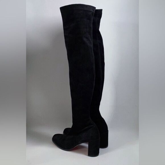 Christian Louboutin Black Stretchadoxa Botta Alta Suede Boots size 37 - Picture 9 of 16